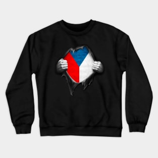 Czech Republic Flag Czech Roots DNA Pride Gift Crewneck Sweatshirt